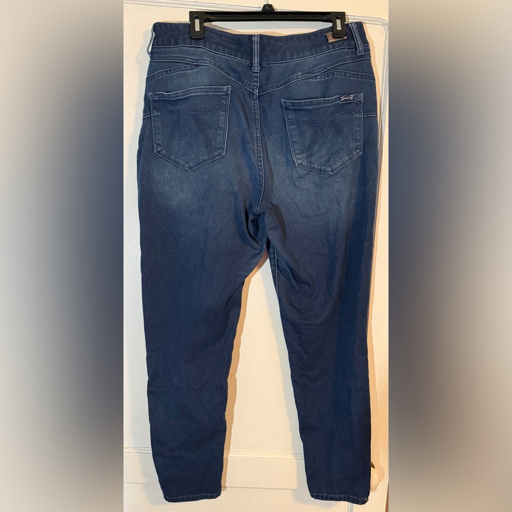 Seven7 Dark Blue Straight Leg Women's Jeans - Picture 3 of 3